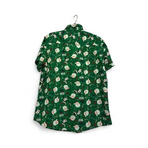 Festive Green Santa Print ShirtMens Large New